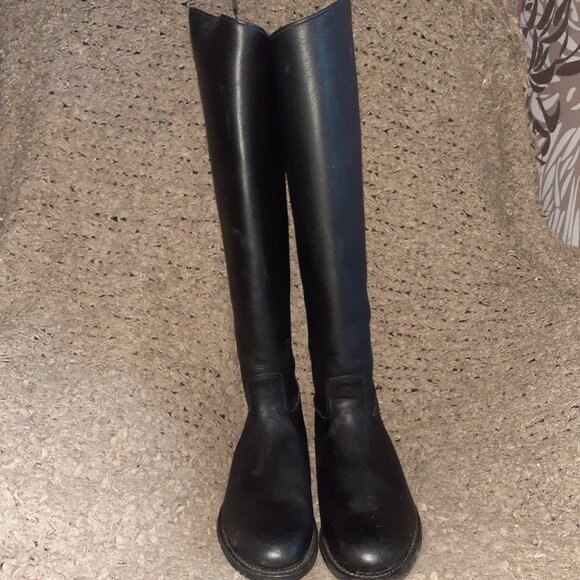 BOULET Canada-Tall Black Leather Riding Boots-Round Toe-Sz 6.5C-Large-NWOB - Picture 4 of 8